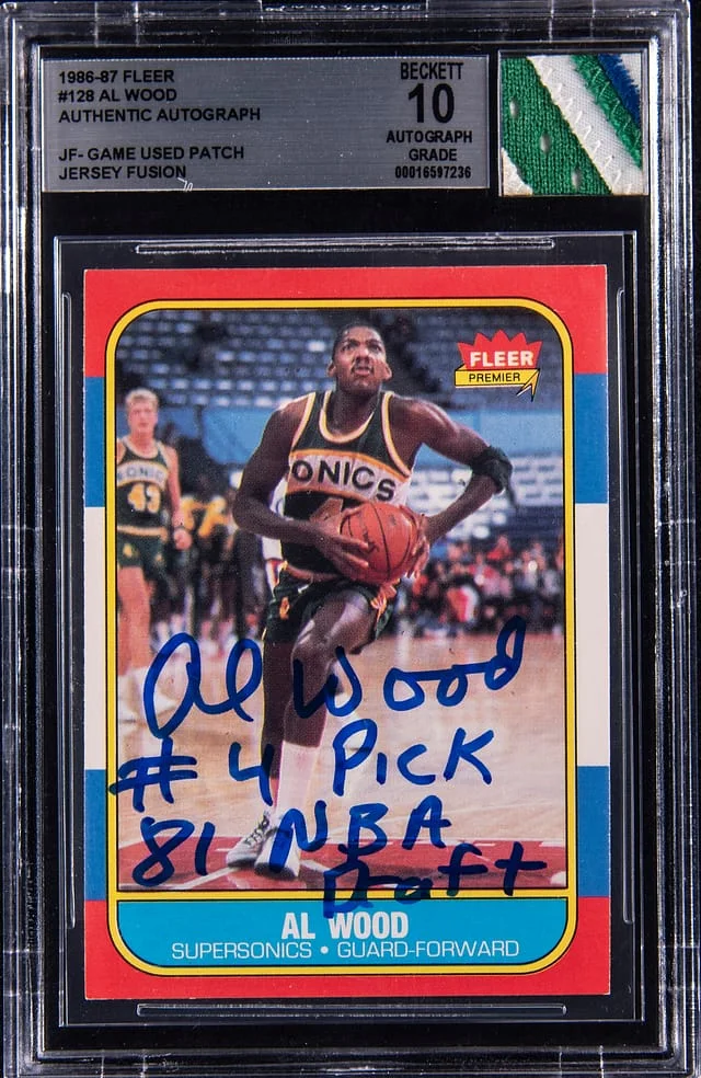 1986-87 Fleer Al Wood Game-Used Jersey Fusion #128 card image