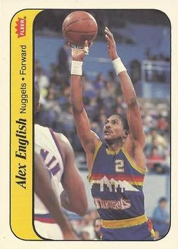 1986-87 Fleer Alex English [Stickers] Stickers #4 card image