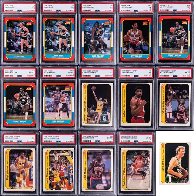 1986-87 Fleer Basketball Cards, Stickers Collection (15) - Featuring 14 #no-number card image