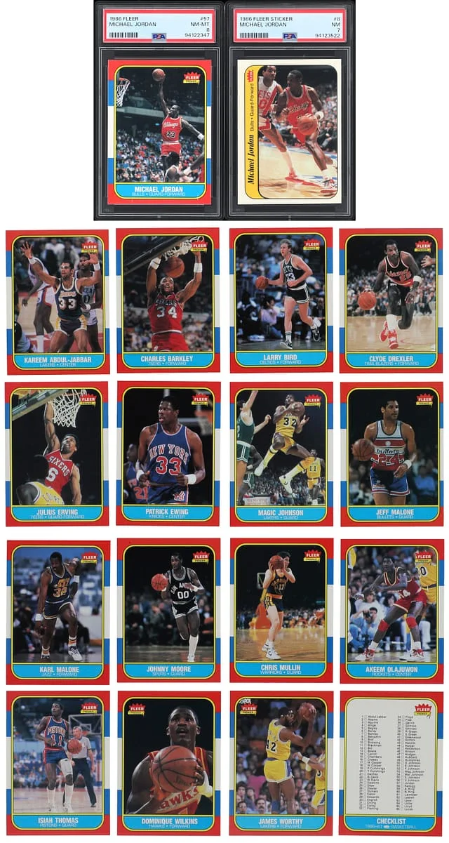 1986-87 Fleer Basketball Complete Set (132) Plus Stickers Complete Set (11) - Featuring #no-number card image