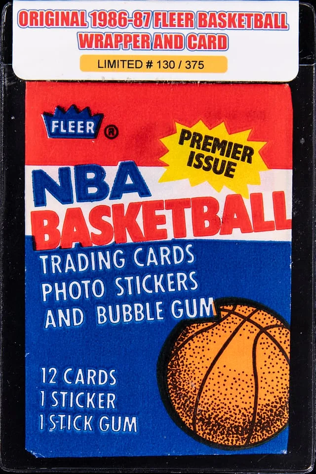 1986-87 Fleer Basketball Jersey Fusion Collection Original Wrapper #no-number card image