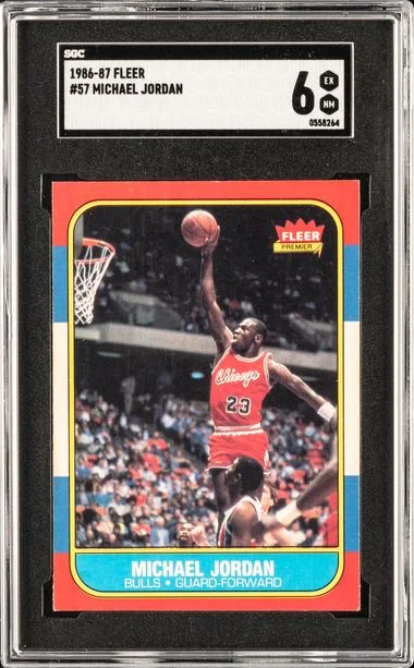 1986-87 Fleer Basketball Micheal Jordan Card #57 card image