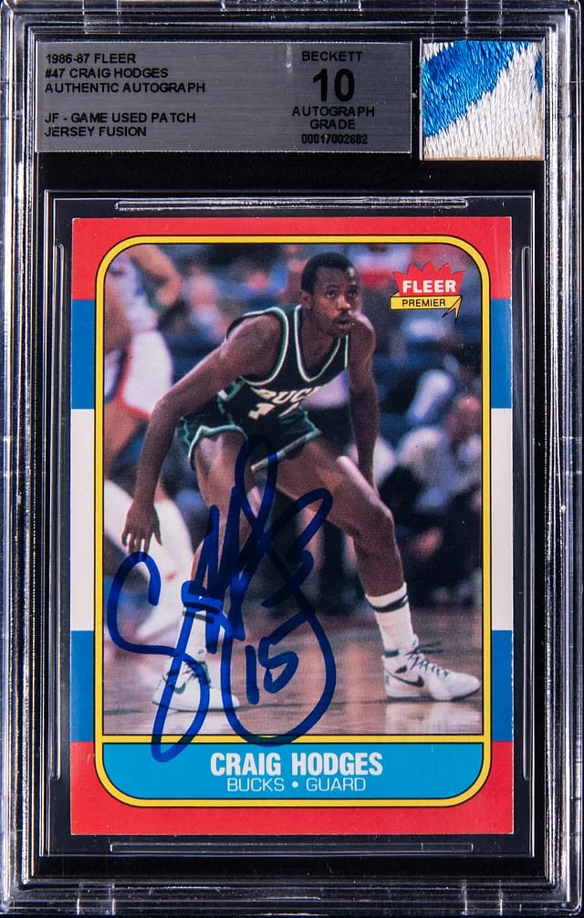 1986-87 Fleer Craig Hodges Game-Used Jersey Fusion #47 card image