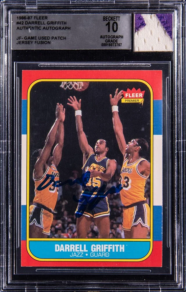 1986-87 Fleer Darrell Griffith Game-Used Jersey Fusion #42 card image