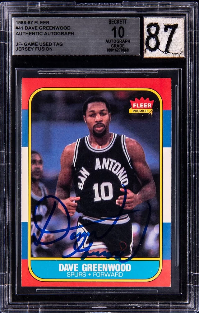 1986-87 Fleer Dave Greenwood Game-Used Jersey Fusion #41 card image