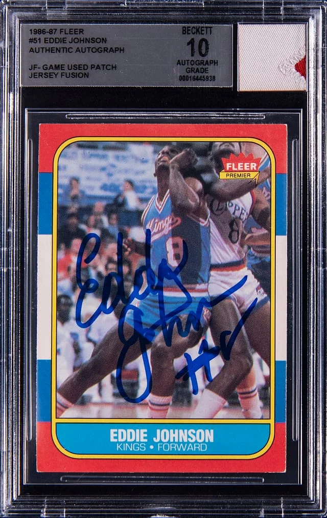 1986-87 Fleer Eddie Johnson Game-Used Jersey Fusion #51 card image