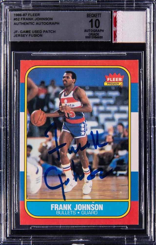 1986-87 Fleer Frank Johnson Game-Used Jersey Fusion #52 card image