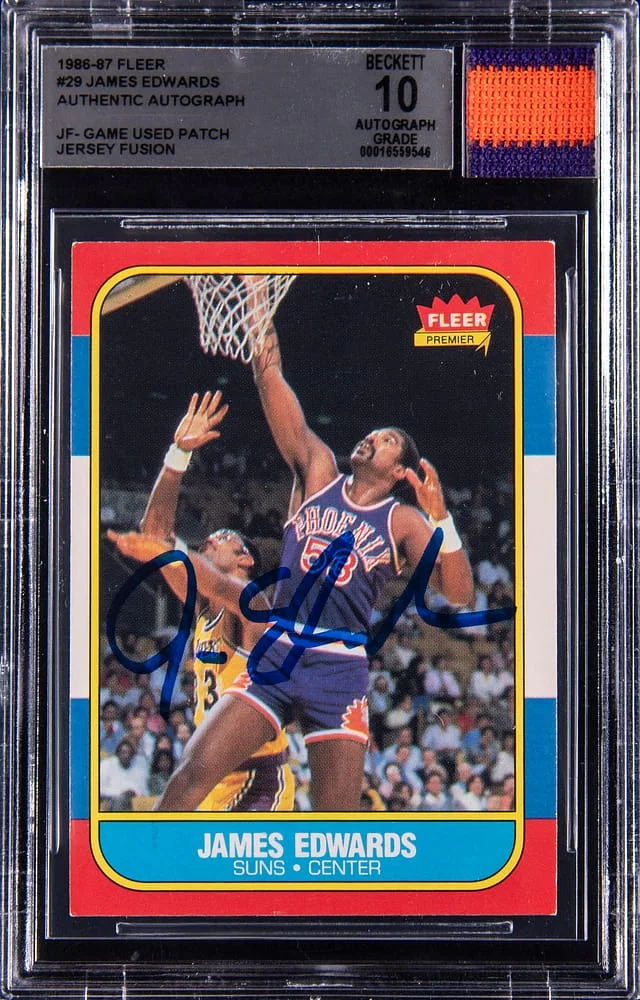 1986-87 Fleer James Edwards Game-Used Jersey Fusion #29 card image