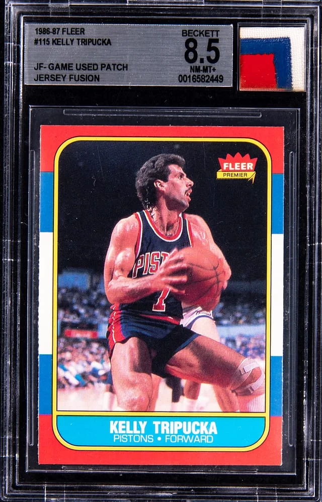 1986-87 Fleer Kelly Tripucka Game-Used Jersey Fusion #115 card image