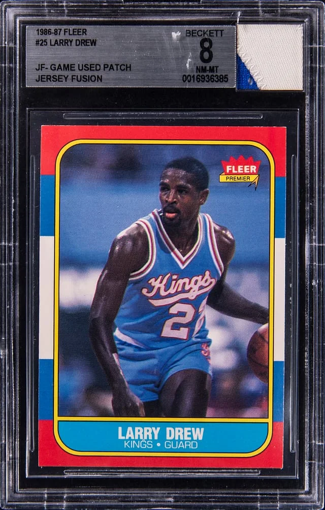 1986-87 Fleer Larry Drew Game-Used Jersey Fusion #25 card image
