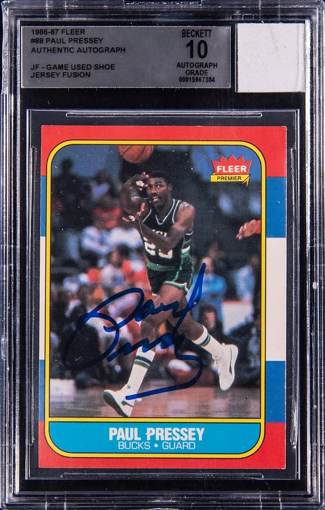 1986-87 Fleer Paul Pressey Game-Used Jersey Fusion #88 card image