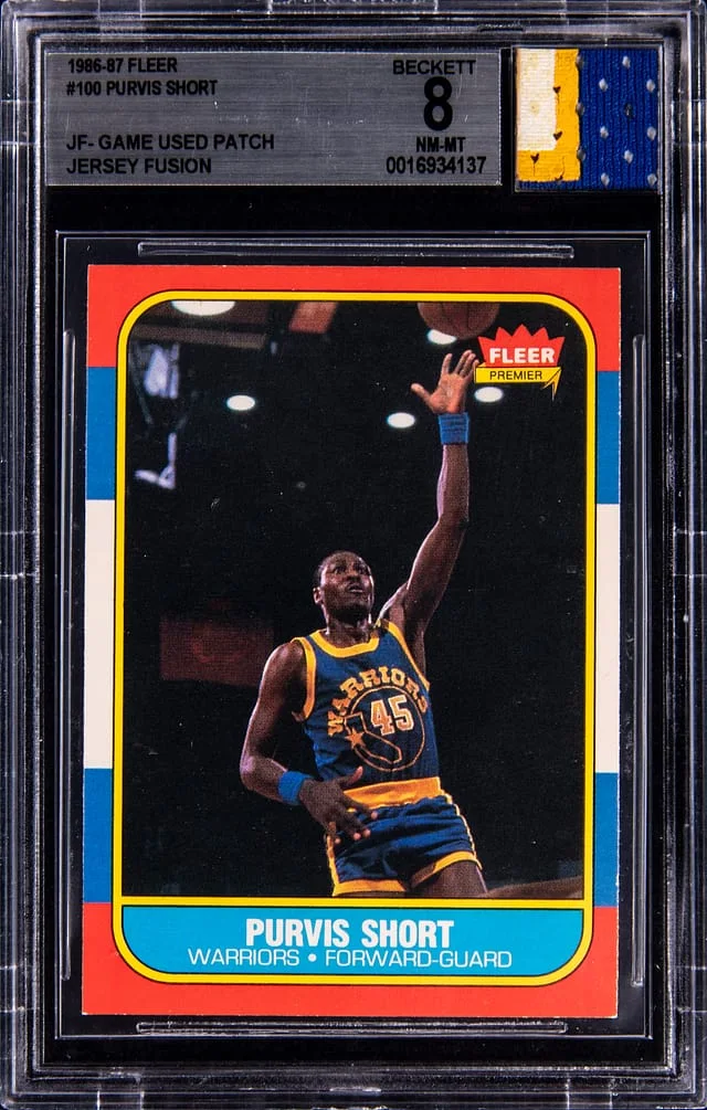 1986-87 Fleer Purvis Short Game-Used Jersey Fusion #100 card image