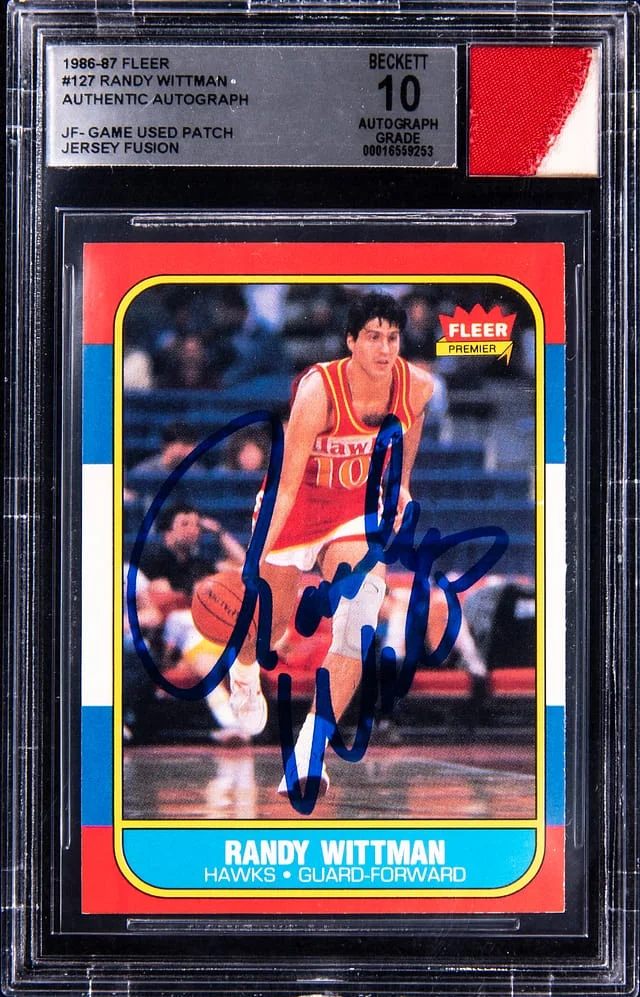 1986-87 Fleer Randy Wittman Game-Used Jersey Fusion #127 card image