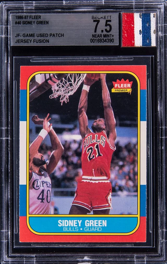 1986-87 Fleer Sidney Green Game-Used Jersey Fusion #40 card image