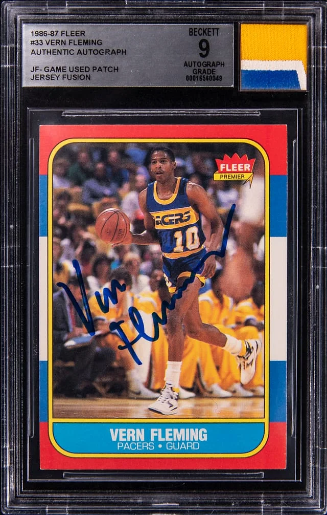 1986-87 Fleer Vern Fleming Game-Used Jersey Fusion #33 card image