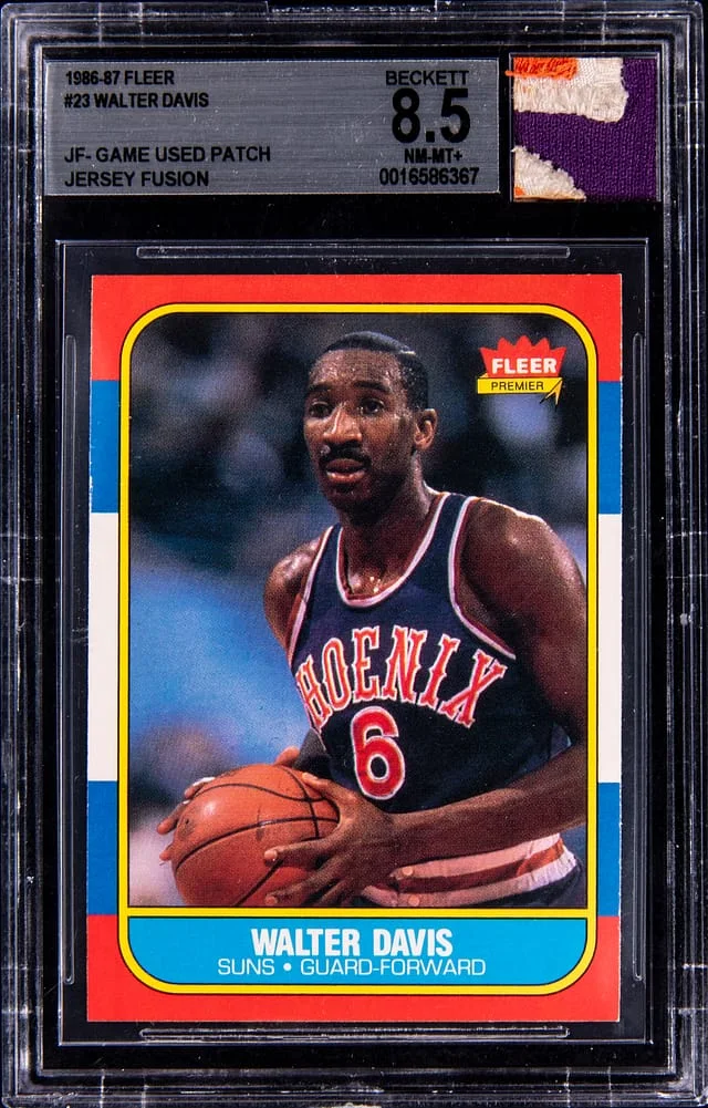 1986-87 Fleer Walter Davis Game-Used Jersey Fusion #23 card image