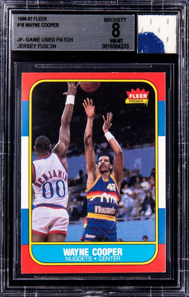 1986-87 Fleer Wayne Cooper Game-Used Jersey Fusion #18 card image