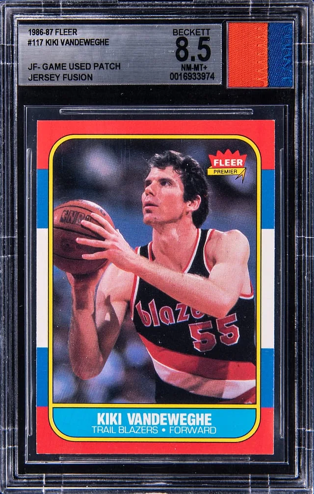1986-87 Fleer/Jersey Fusion Kiki Vandeweghe Game-Used #117 card image