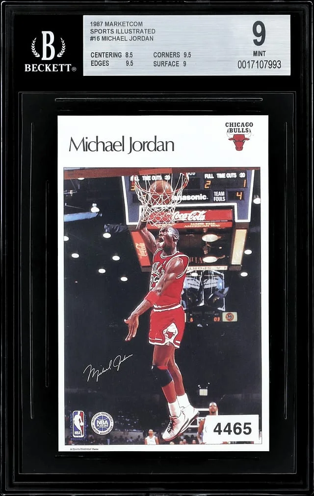 1986-87 Marketcom/Sports Illustrated Poster Test Stickers Michael Jordan #16 card image