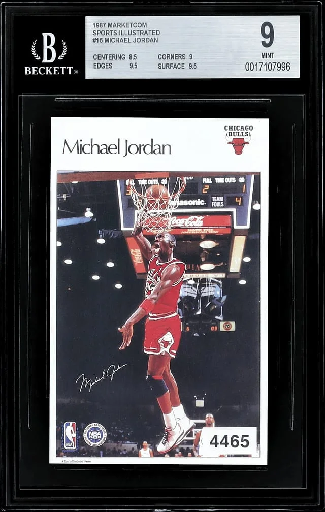 1986-87 Marketcom/Sports Illustrated Poster Test Stickers Michael Jordan #4465 card image