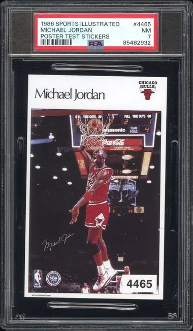 1986-87 Sports Illustrated Poster Test Stickers Michael Jordan #4465 card image