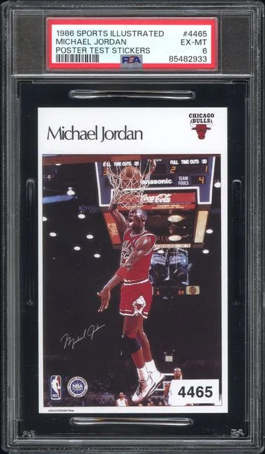 1986-97 Sports Illustrated Poster Test Stickers Michael Jordan #4465 card image