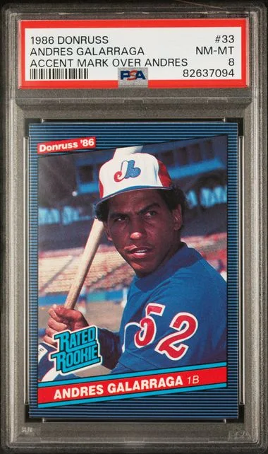 1986 Donruss Andres Galarraga Accent Mark Over Andres #33 card image