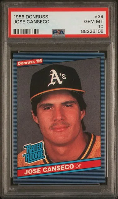 1986 Donruss Jose Canseco #39 card image