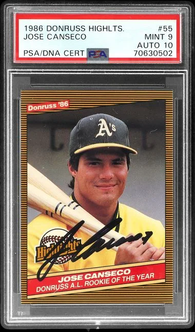 1986 Donruss Jose Canseco Highlights #55 card image