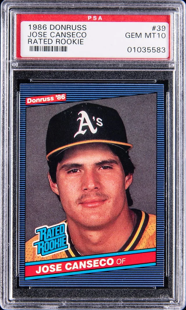 1986 Donruss Jose Conseco Rated #39 card image