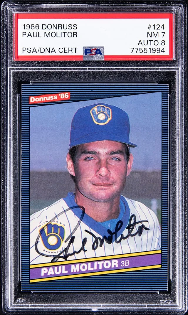 1986 Donruss Paul Molitor #124 card image