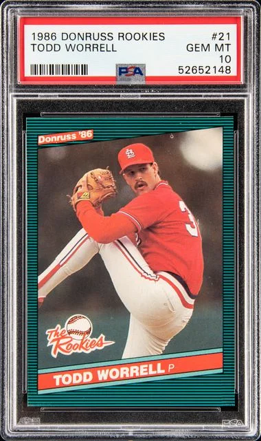 1986 Donruss Todd Worrell Rookies #21 card image