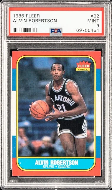 1986 Fleer Alvin Robertson #92 card image