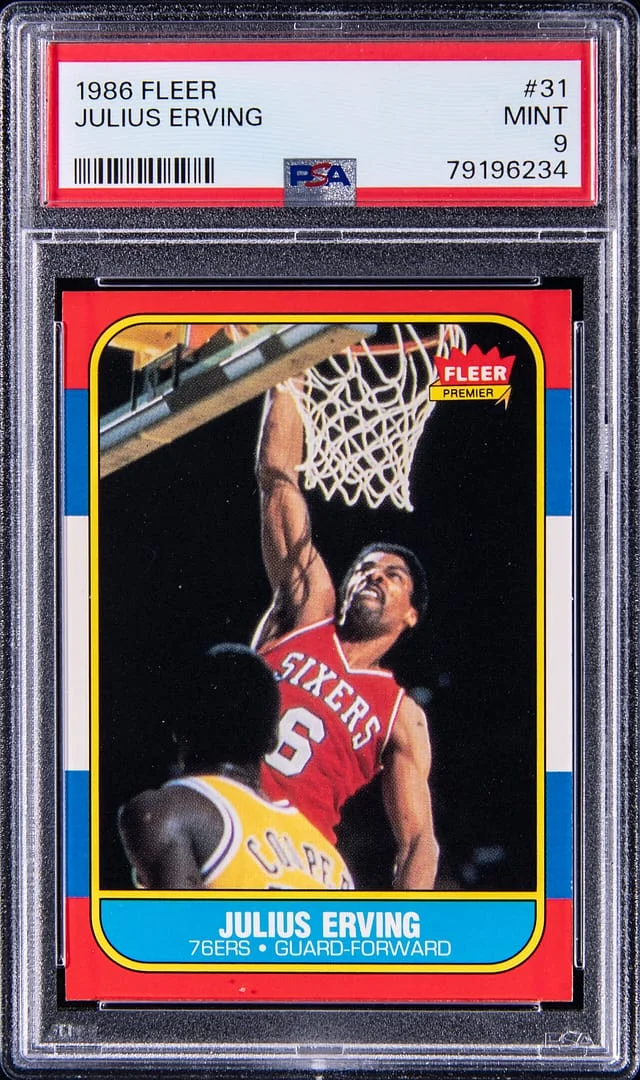 1986 Fleer Basketball Julius Erving #31 card image