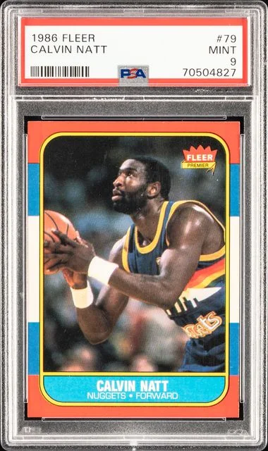 1986 Fleer Calvin Natt #79 card image