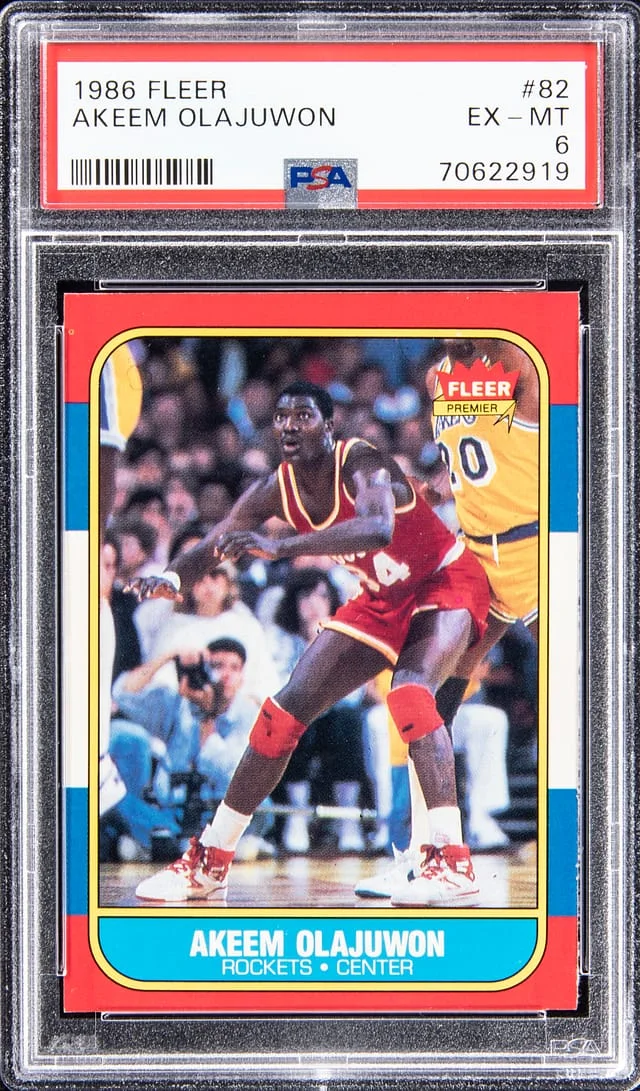 1986 Fleer Hakeem Olajuwon #82 card image