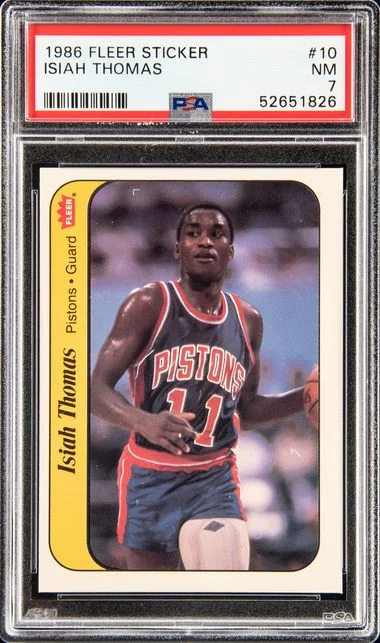 1986 Fleer Isiah Thomas Sticker #10 card image