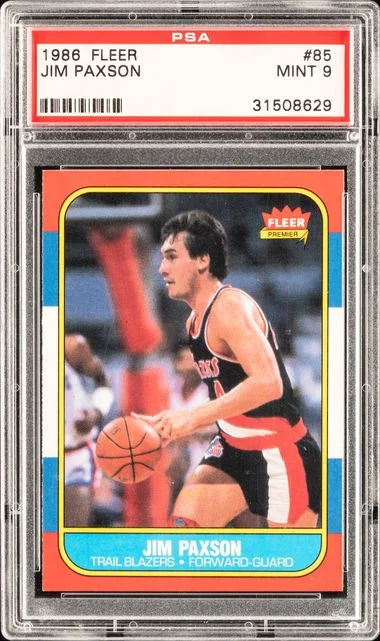 1986 Fleer Jim Paxson #85 card image