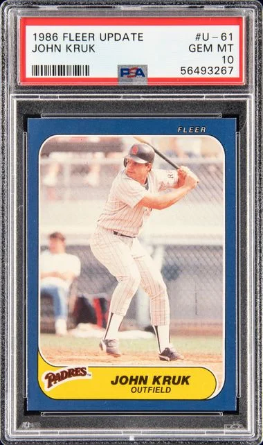 1986 Fleer John Kruk Update #U-61 card image
