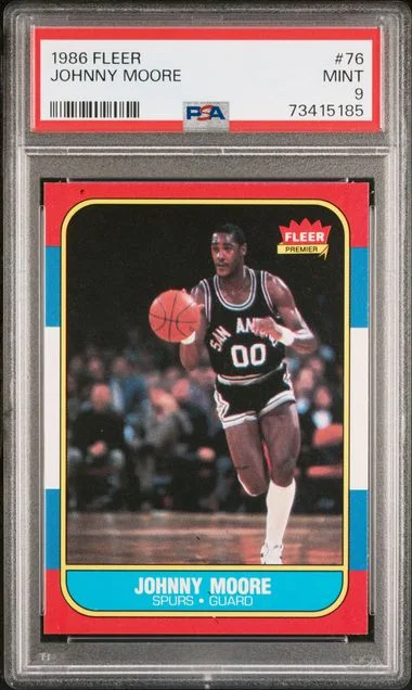 1986 Fleer Johnny Moore #76 card image