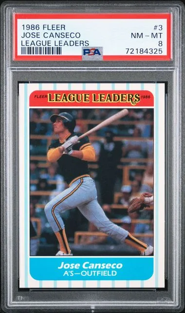 1986 Fleer Jose Canseco League Leaders #3 card image
