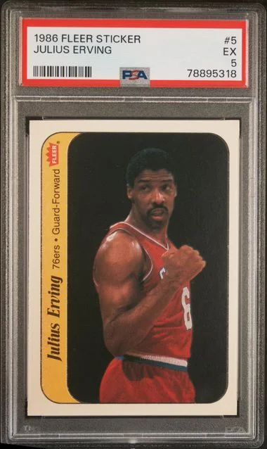1986 Fleer Julius Erving Sticker #5 card image