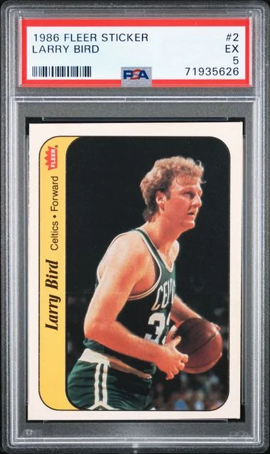 1986 Fleer Larry Bird Sticker #2 card image