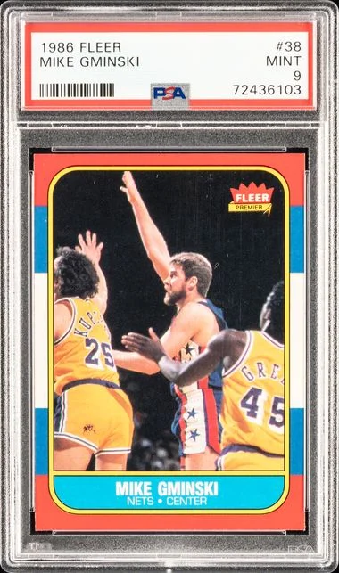 1986 Fleer Mike Gminski #38 card image