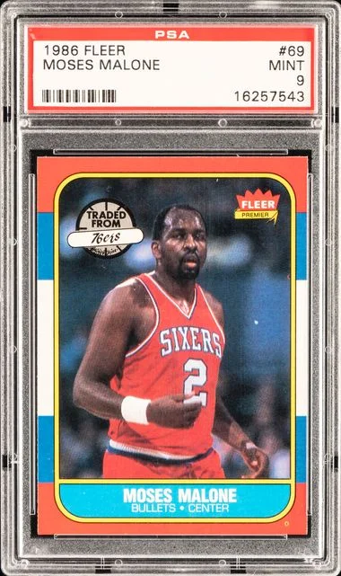 1986 Fleer Moses Malone #69 card image