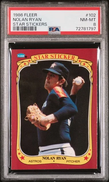 1986 Fleer Nolan Ryan Star Stickers #102 card image