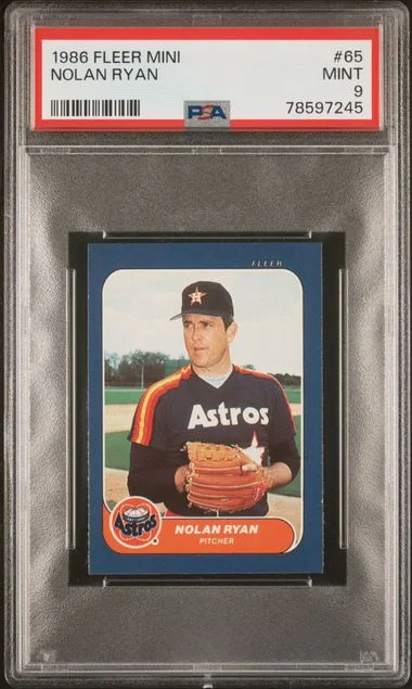 1986 Fleer Nolan Ryan Mini #65 card image