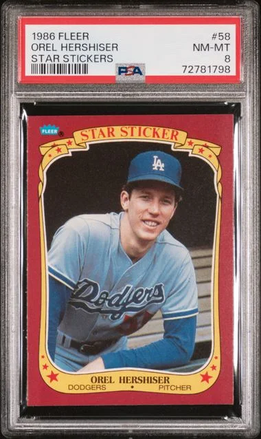1986 Fleer Orel Hershiser Star Stickers #58 card image