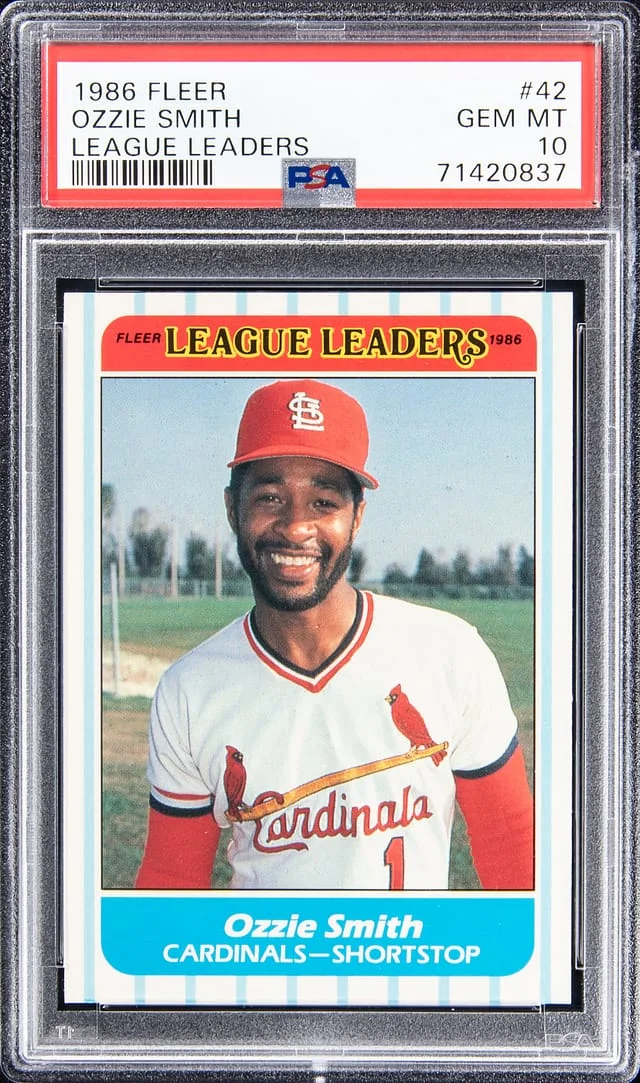 1986 Fleer Ozzie Smith League Leaders #42 card image
