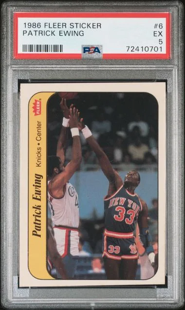 1986 Fleer Patrick Ewing Sticker #6 card image